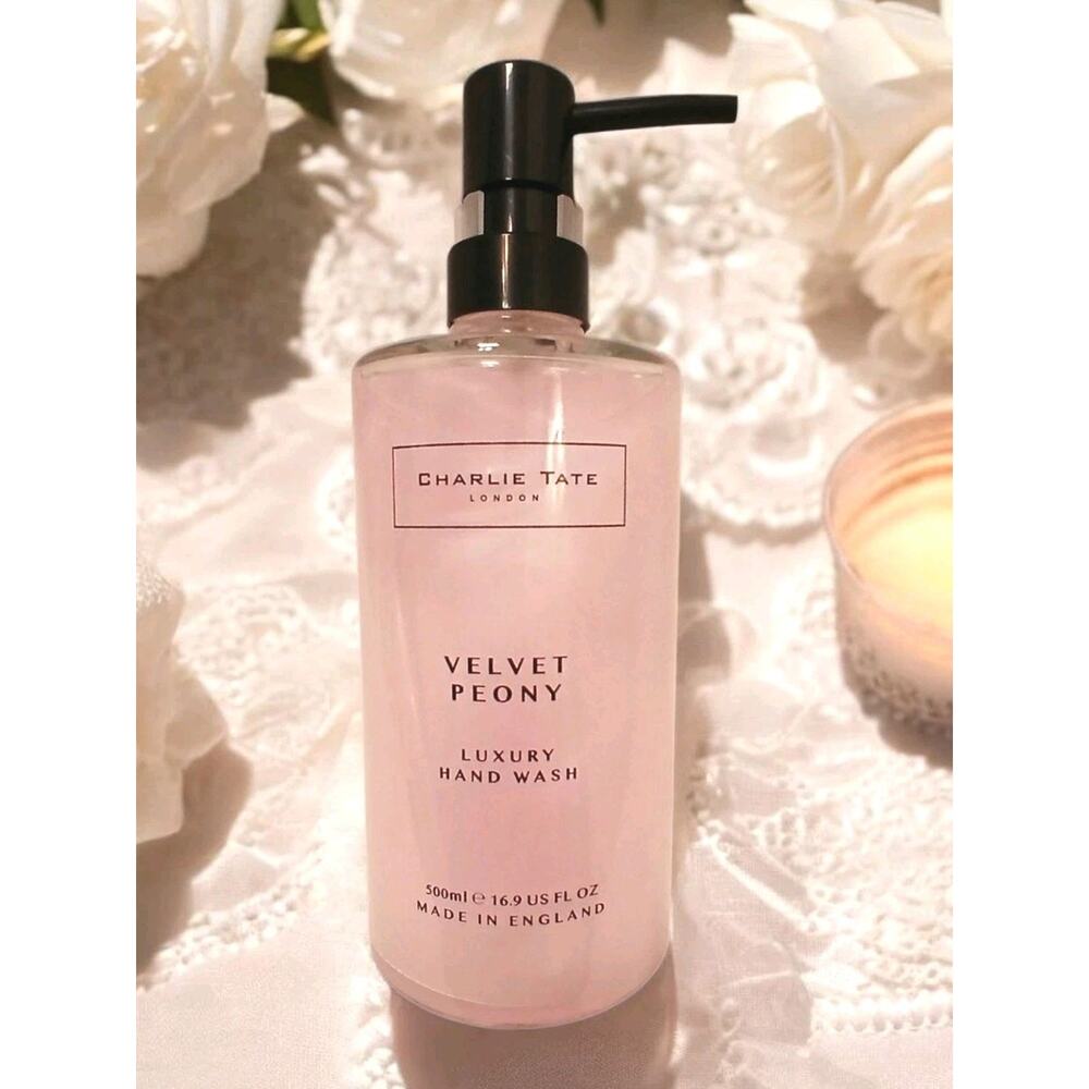 Charlie‎ Tate London VELVET PEONY Luxury HAND WASH Glass Bottle PUMP 16.9 oz